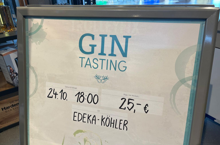 EDEKA Köhler, Göttingen, Grone, Blog, Gin, Gin-Tasting, Event